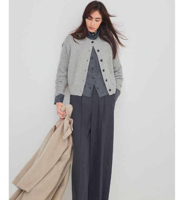 23区「【洗える】カシミヤブレンド ケーブルニットカーディガン」|カーディガン|