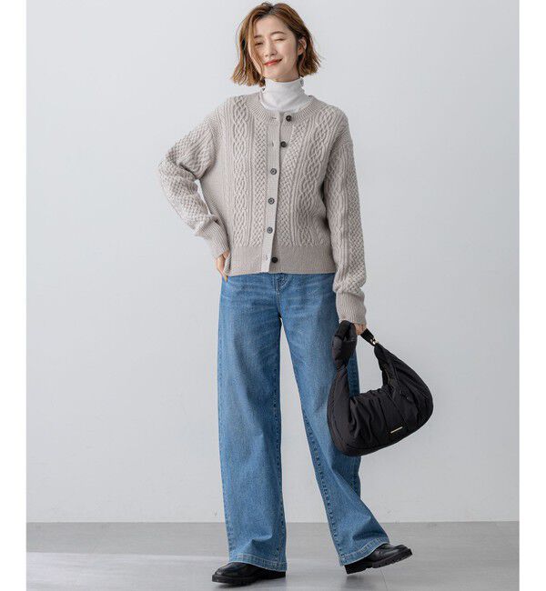 23区「【洗える】カシミヤブレンド ケーブルニットカーディガン」|カーディガン|