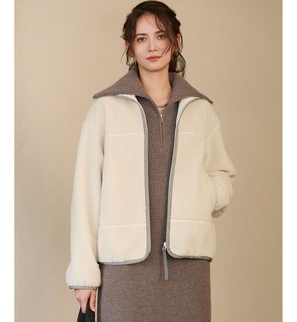 23区「【SLOW/一部店舗限定】エコファー ブルゾン」|ブルゾン・スタジャン|アイボリー系