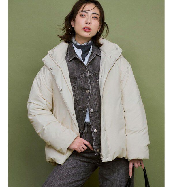 23区「【WEB&一部店舗限定】ステッチレス フーデット ダウン」|ダウン|アイボリー系