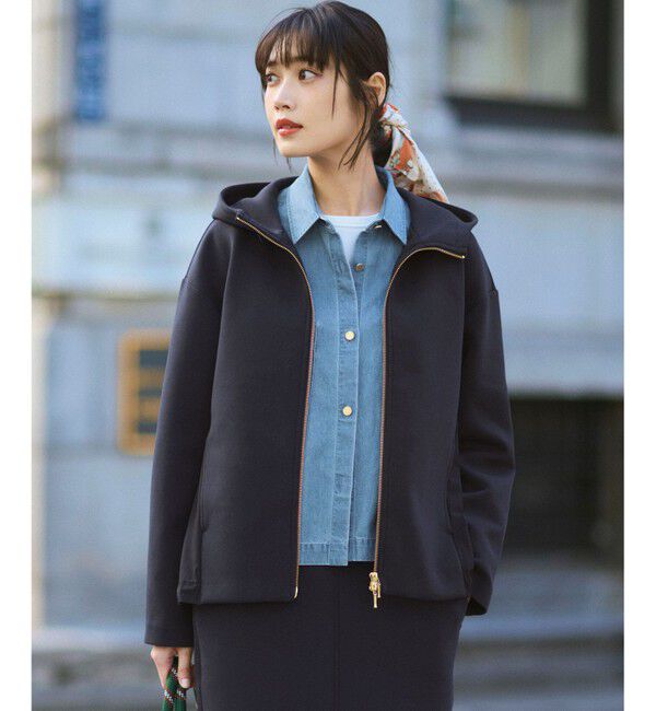 23区「コットンダンボール フーディー アウター」|その他|ネイビー系