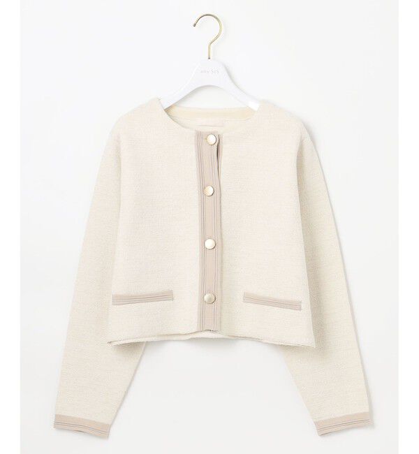 ANY SIS「バイカラーラメニット カーディガン」|カーディガン|