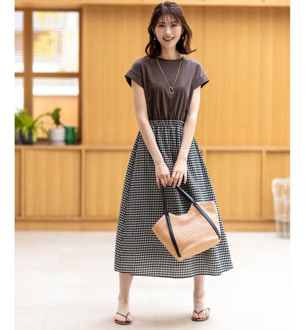 ANY SIS「【洗える】チェックドッキング ワンピース」|ワンピース|