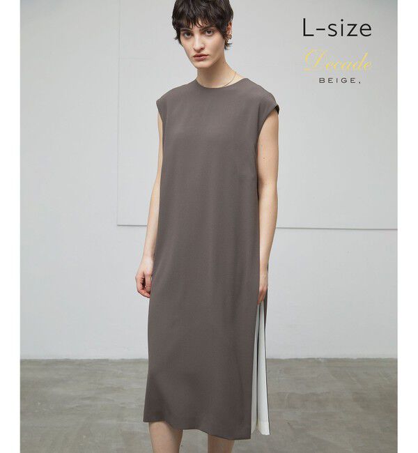 BEIGE,「【L-size】CINDY / サイドタックドレス」|ワンピース|Mocha&times;Ecru