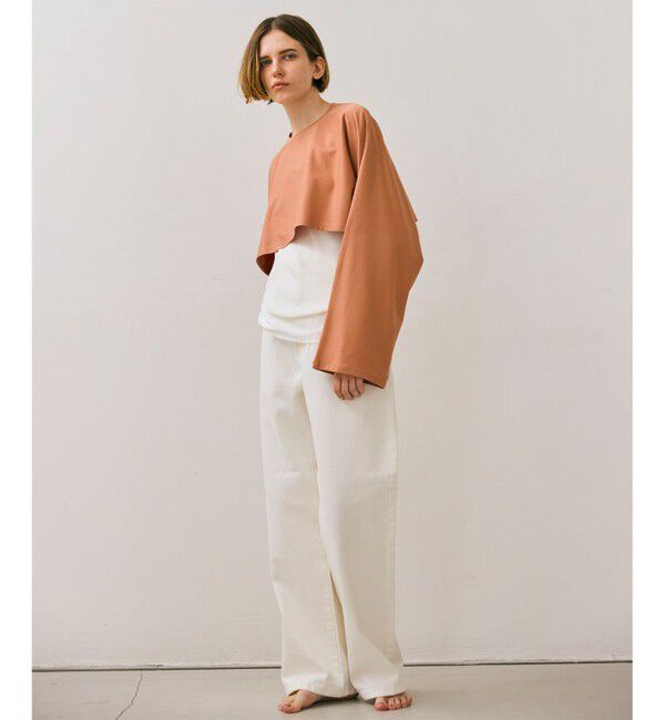 BEIGE,「【BEIGE,ecru/WEB限定・洗える】JERSEY STITCH / コットンクロップドトップス」|Tシャツ・カットソー|