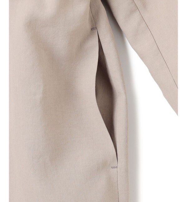 BEIGE,「【洗える】PORDIC / ドロスト付きロングスプリングコート」|ノーカラーコート|