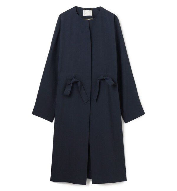 BEIGE,「【洗える】PORDIC / ドロスト付きロングスプリングコート」|ノーカラーコート|