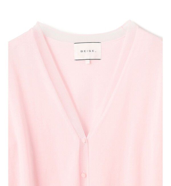 BEIGE,「【洗える】JULIE / シルク混シアーVネックカーディガン」|カーディガン|