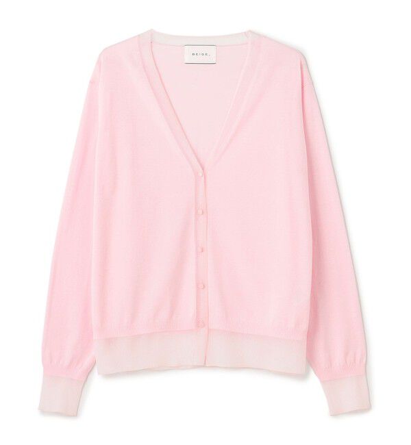 BEIGE,「【洗える】JULIE / シルク混シアーVネックカーディガン」|カーディガン|