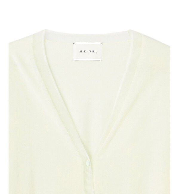 BEIGE,「【洗える】JULIE / シルク混シアーVネックカーディガン」|カーディガン|