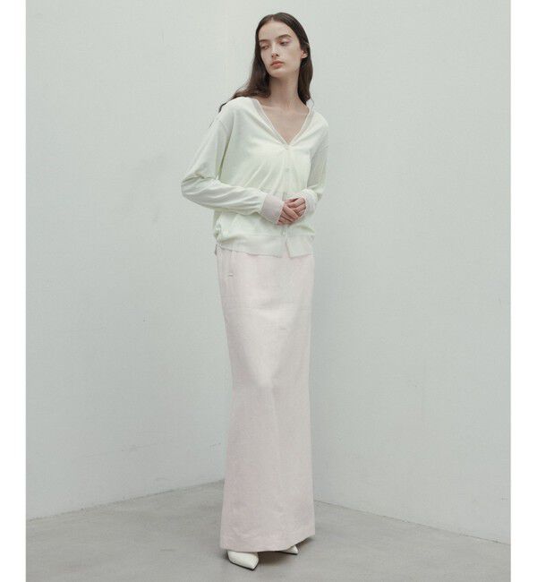 BEIGE,「【洗える】JULIE / シルク混シアーVネックカーディガン」|カーディガン|