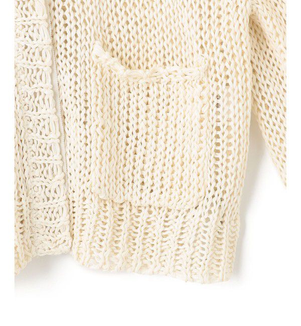 BEIGE,「【洗える】THYME / クルーネックコットンメッシュカーディガン」|カーディガン|