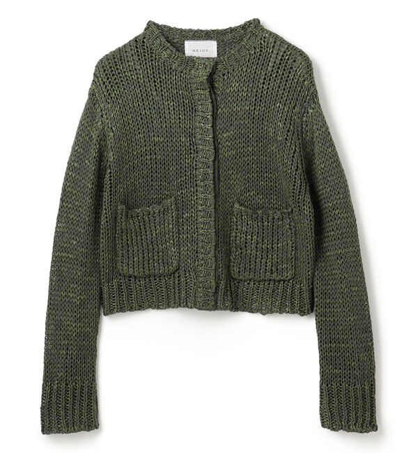 BEIGE,「【洗える】THYME / クルーネックコットンメッシュカーディガン」|カーディガン|