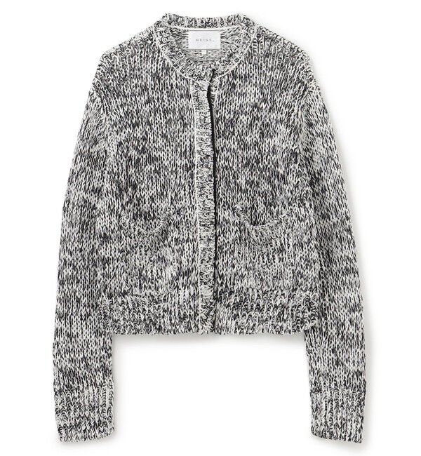 BEIGE,「【洗える】THYME / クルーネックコットンメッシュカーディガン」|カーディガン|