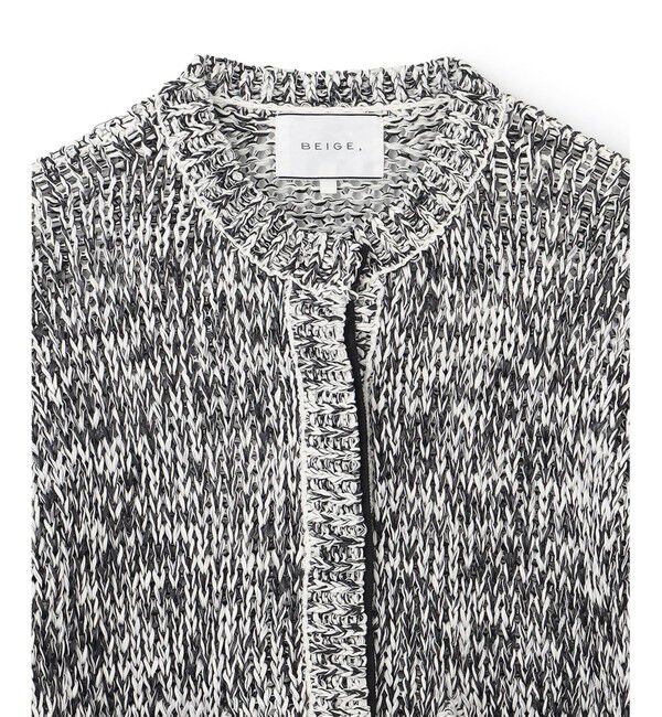 BEIGE,「【洗える】THYME / クルーネックコットンメッシュカーディガン」|カーディガン|