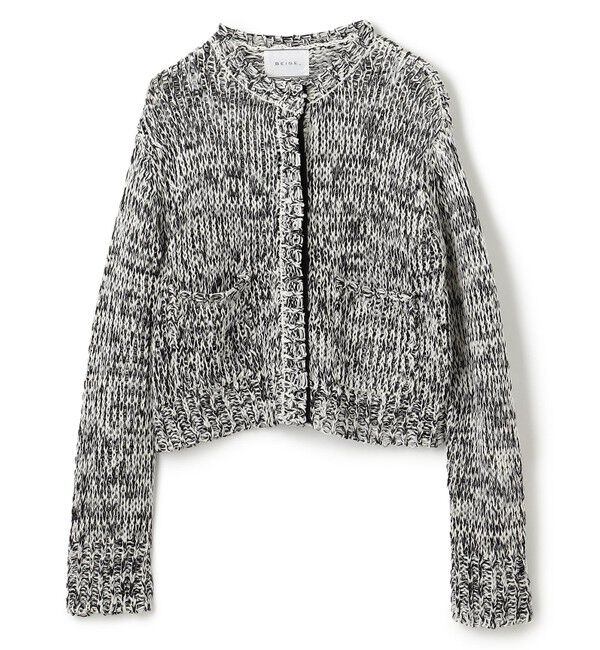 BEIGE,「【洗える】THYME / クルーネックコットンメッシュカーディガン」|カーディガン|