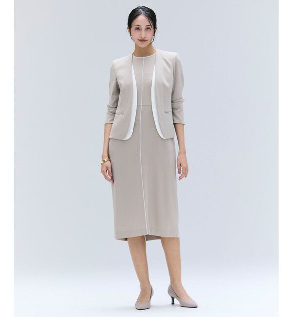 BEIGE,「【洗える】CINDY / クルーネックノースリーブワンピース」|ワンピース|