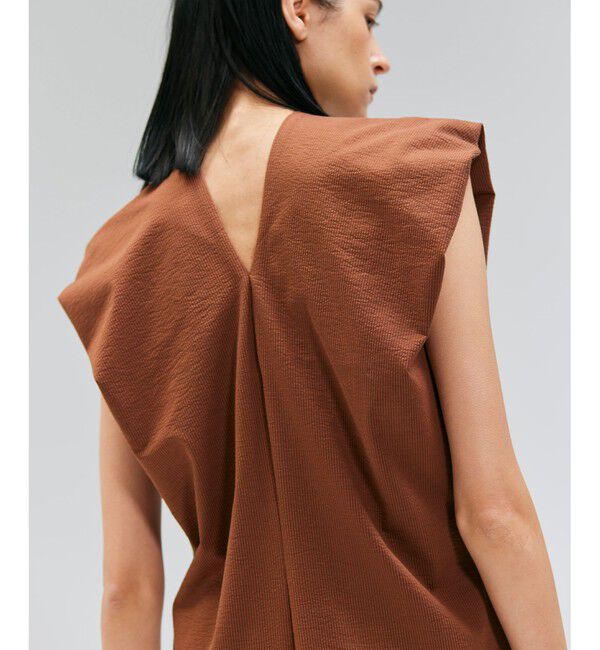 BEIGE,「【洗える】SCALA / コットンリネンボリュームスリーブワンピース」|ワンピース|