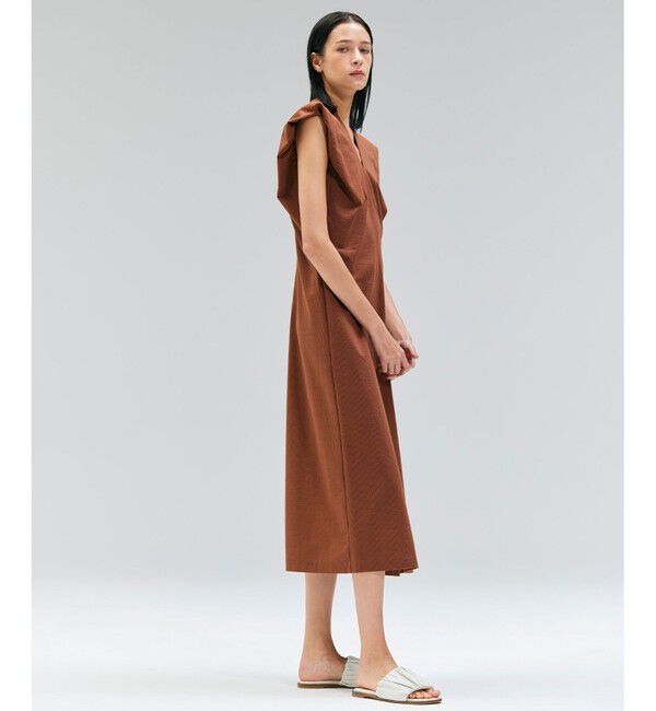 BEIGE,「【洗える】SCALA / コットンリネンボリュームスリーブワンピース」|ワンピース|