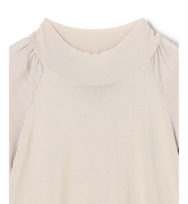 BEIGE,「【WEB限定・洗える】LECERF / 異素材ドッキングストレッチニット」|ニット・セーター|