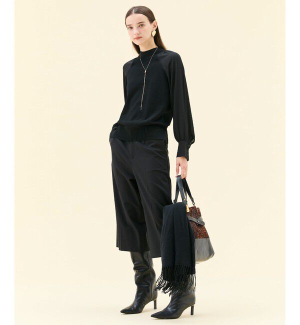 BEIGE,「【WEB限定・洗える】LECERF / 異素材ドッキングストレッチニット」|ニット・セーター|