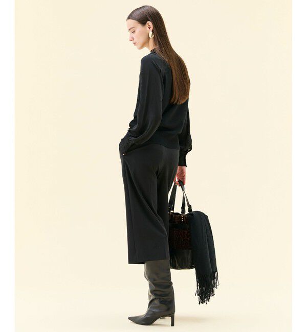 BEIGE,「【WEB限定・洗える】LECERF / 異素材ドッキングストレッチニット」|ニット・セーター|