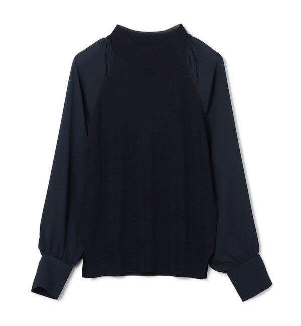 BEIGE,「【WEB限定・洗える】LECERF / 異素材ドッキングストレッチニット」|ニット・セーター|