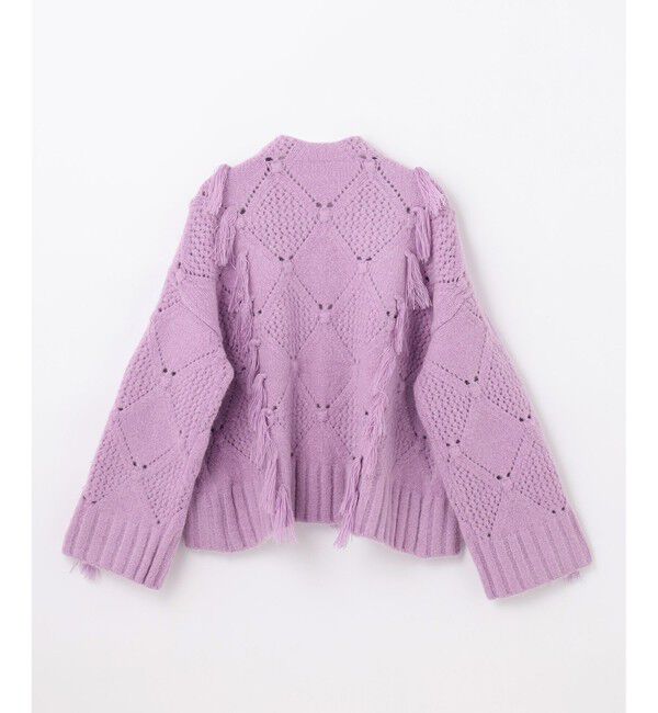 GRACE CONTINENTAL「フリンジショートニットカーディガン」|カーディガン|