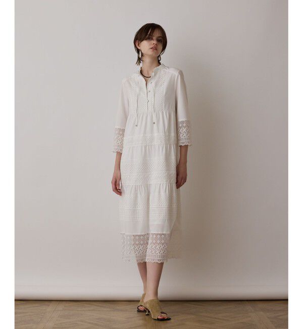 GRACE CONTINENTAL「レースコンビワンピース」|ワンピース|ホワイト