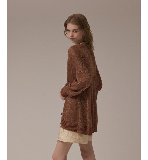 GRACE CONTINENTAL「ラメルーズニットカーディガン」|カーディガン|