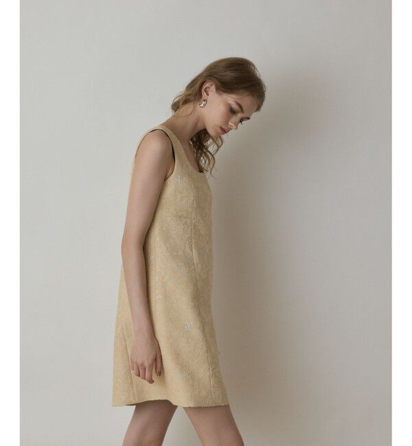 GRACE CONTINENTAL「サラサジャガードミニワンピース」|ワンピース|