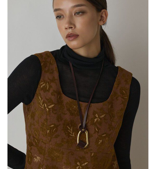 GRACE CONTINENTAL「サラサジャガードミニワンピース」|ワンピース|