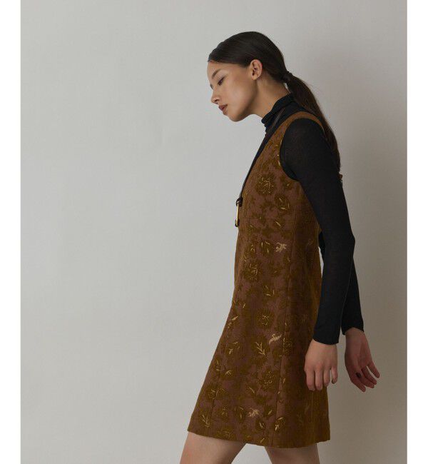 GRACE CONTINENTAL「サラサジャガードミニワンピース」|ワンピース|