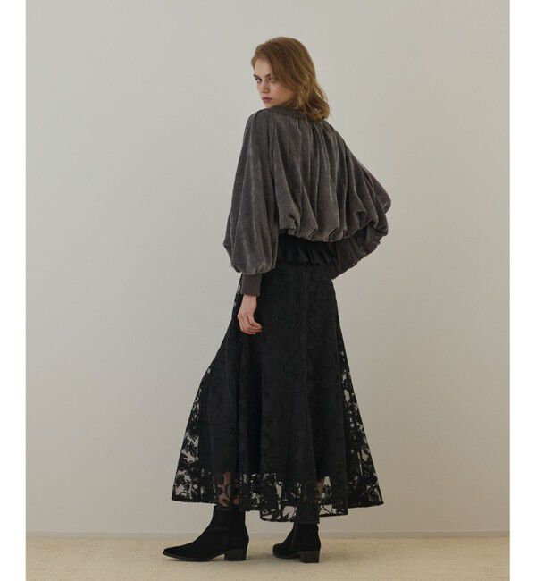 GRACE CONTINENTAL「バルーンモールカットカーディガン」|カーディガン|