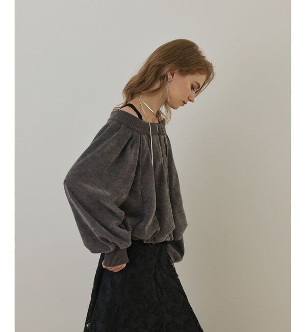 GRACE CONTINENTAL「バルーンモールカットカーディガン」|カーディガン|