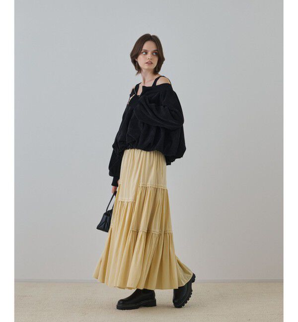 GRACE CONTINENTAL「バルーンモールカットカーディガン」|カーディガン|