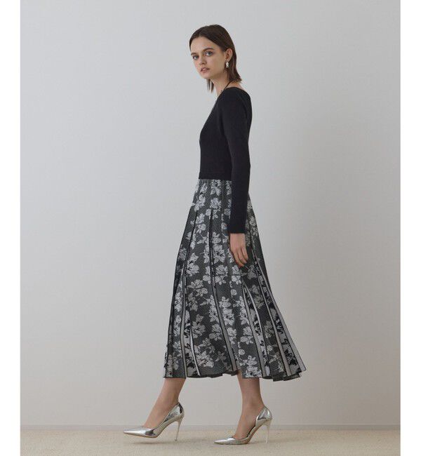 GRACE CONTINENTAL「ラメモールニットジャガードワンピース」|ワンピース|