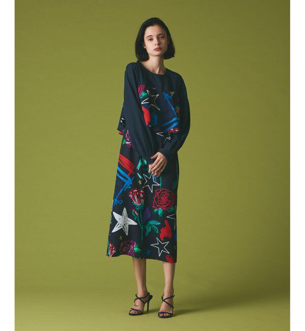 Grace Class「プリントコンビドレス」|ワンピース|