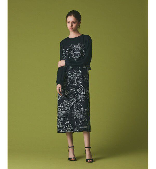 Grace Class「プリントコンビドレス」|ワンピース|