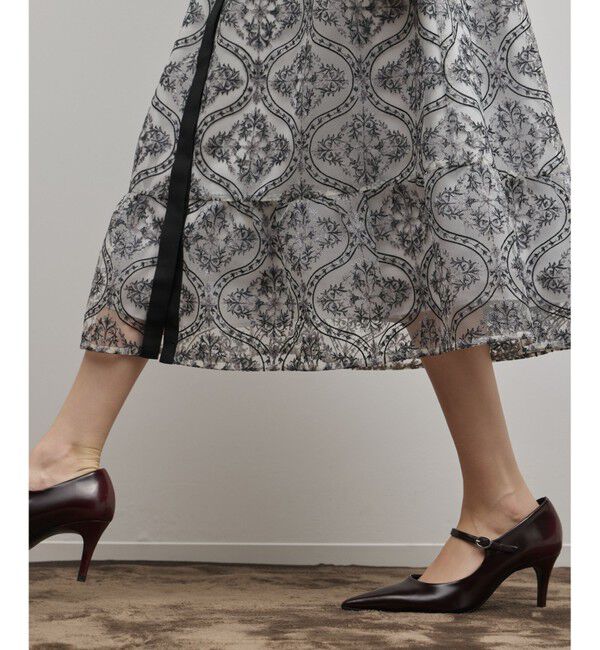 GRACE CONTINENTAL「オーナメント刺繍フレアワンピース」|ワンピース|