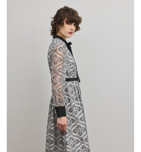 GRACE CONTINENTAL「オーナメント刺繍フレアワンピース」|ワンピース|