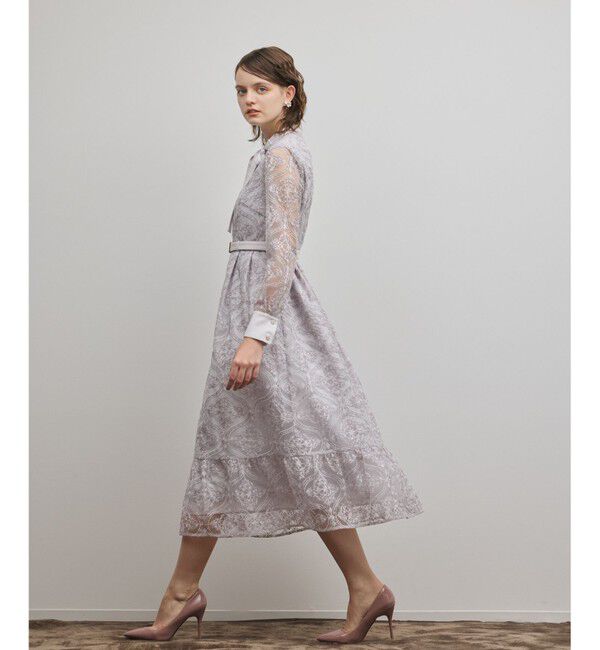 GRACE CONTINENTAL「オーナメント刺繍フレアワンピース」|ワンピース|