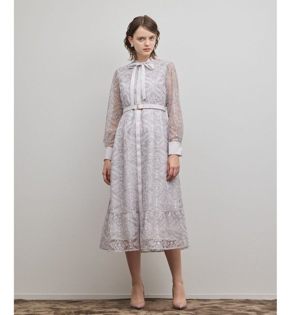 GRACE CONTINENTAL「オーナメント刺繍フレアワンピース」|ワンピース|