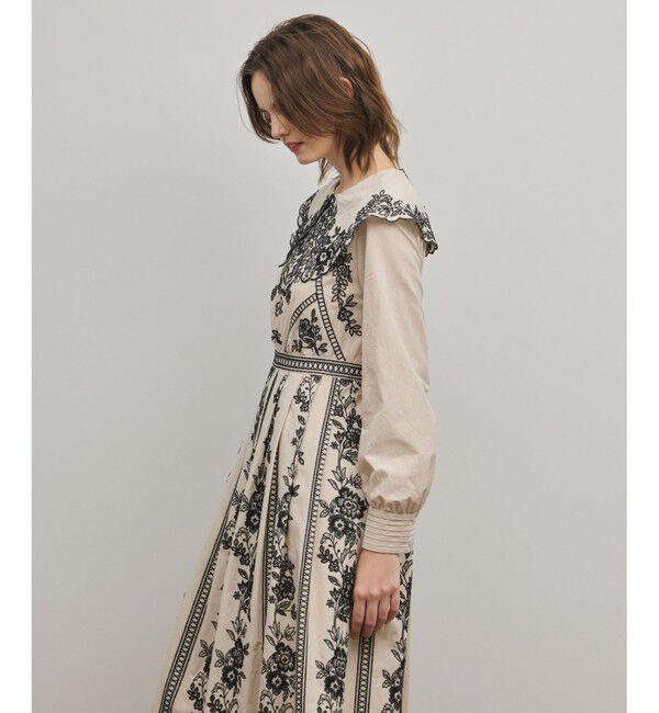 GRACE CONTINENTAL「パターン刺繍ワンピース」|ワンピース|