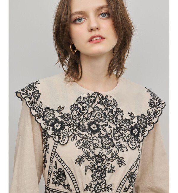 GRACE CONTINENTAL「パターン刺繍ワンピース」|ワンピース|