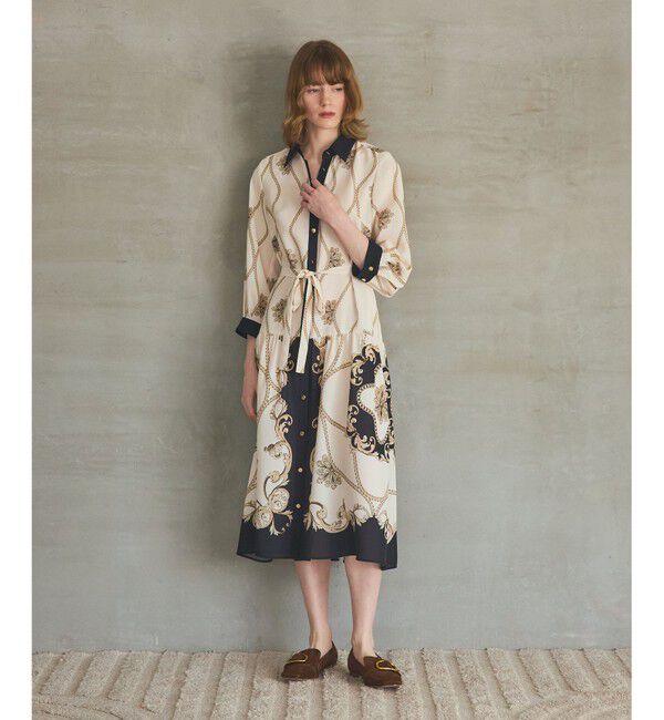 Grace Class「スカーフプリントシャツワンピース」|ワンピース|