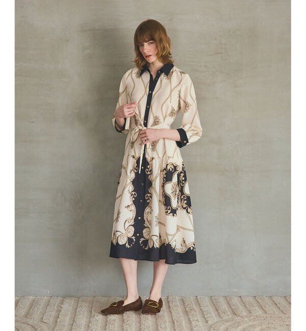 Grace Class「スカーフプリントシャツワンピース」|ワンピース|