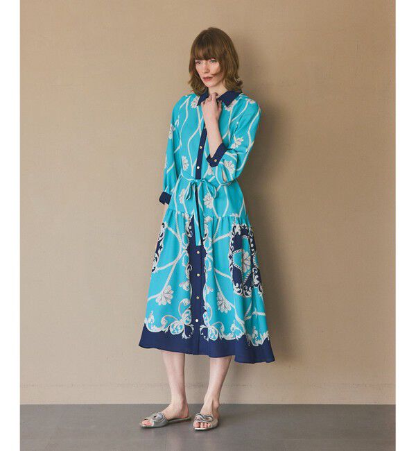 Grace Class「スカーフプリントシャツワンピース」|ワンピース|