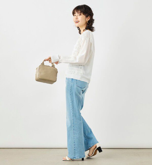 NOLLEY'S「《手洗い可能》チュールフリンジVネックカーディガン」|カーディガン|