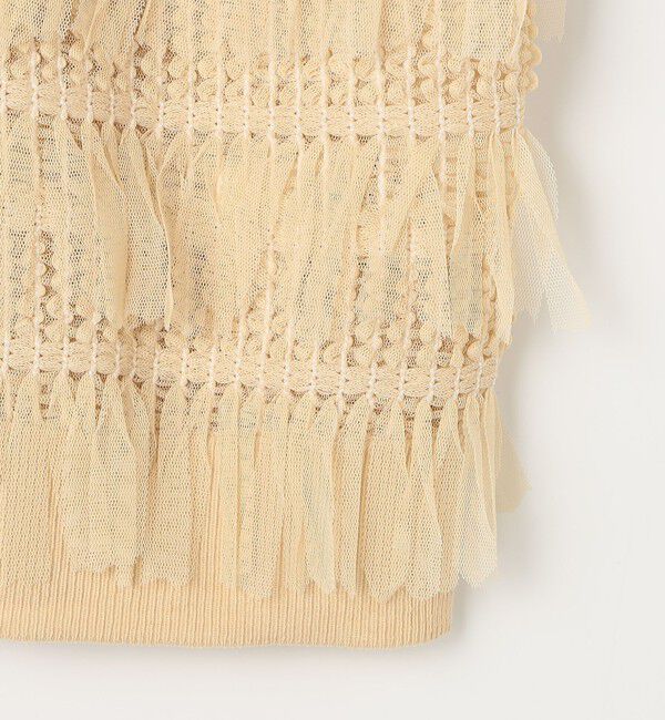 NOLLEY'S「《手洗い可能》チュールフリンジVネックカーディガン」|カーディガン|